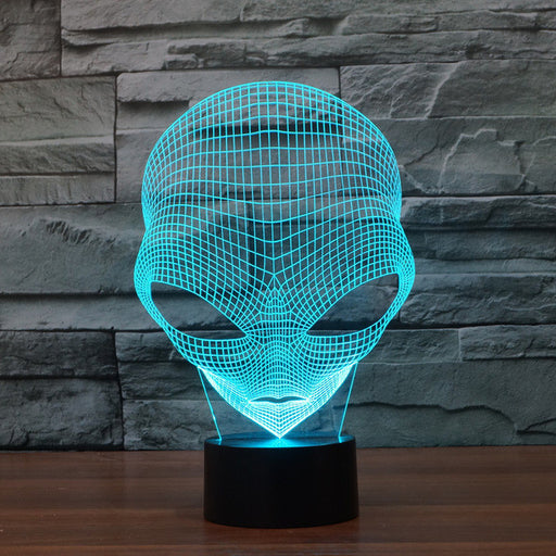 Realistic Martian Man Alien Head Bust 3D Optical Illusion Lamp - 3D Optical Lamp