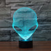 Realistic Martian Man Alien Head Bust 3D Optical Illusion Lamp - 3D Optical Lamp