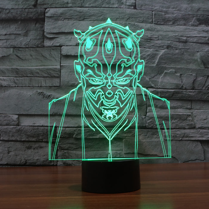 Star Wars Inspired Darth Maul 3D Optical Illusion Lamp - 3D Optical Lamp