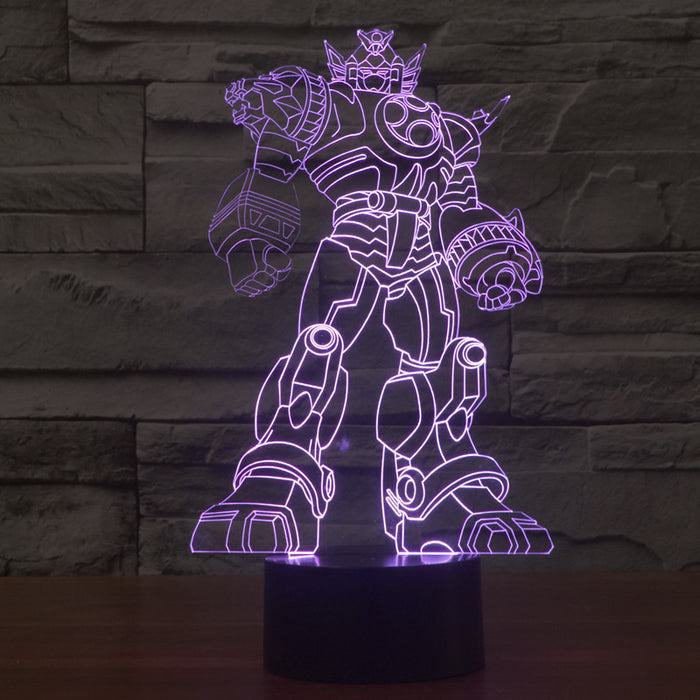 Might Morphin' Power Rangers Inspired Zord 3D Optical Illusion Lamp - 3D Optical Lamp