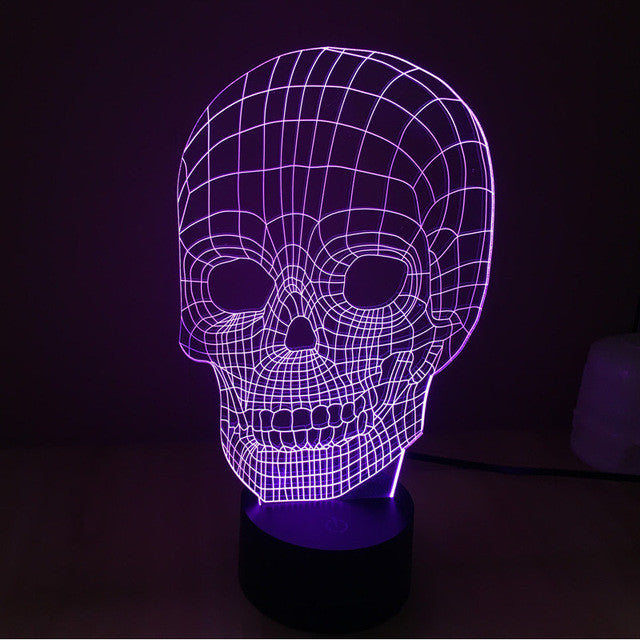 Creepy Realistic Skull 3D Optical Illusion Lamp - 3D Optical Lamp
