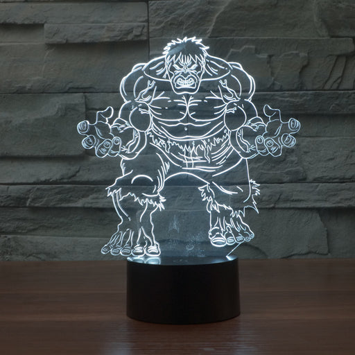 Marvel Inspired The Incredible Hulk 3D Optical Illusion Lamp - 3D Optical Lamp