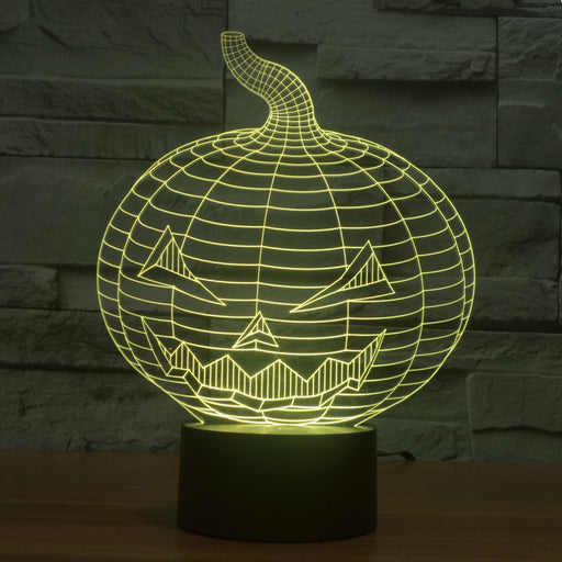 Carved Halloween Pumpkin 3D Optical Illusion Lamp - 3D Optical Lamp