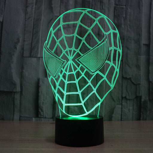 Marvel Inspired Spiderman Head Bust 3D Optical Illusion Lamp - 3D Optical Lamp