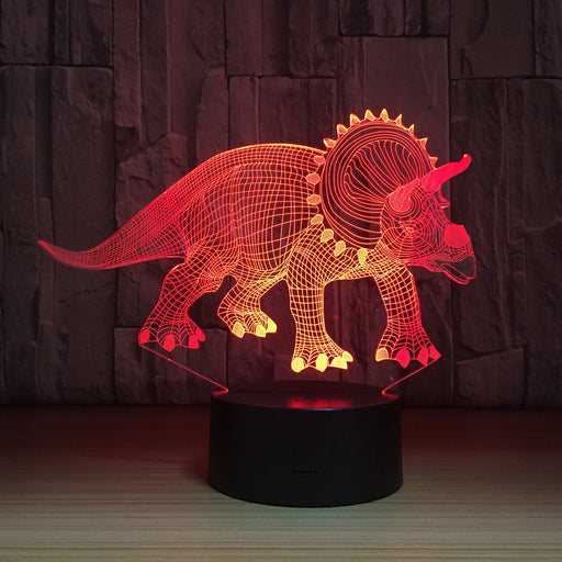 Triceratops 3D Optical Illusion Lamp - 3D Optical Lamp