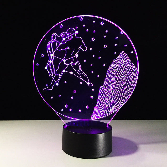 Aquarius Horoscope 3D Optical Illusion Lamp - 3D Optical Lamp