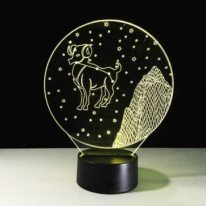Aries Horoscope 3D Optical Illusion Lamp - 3D Optical Lamp