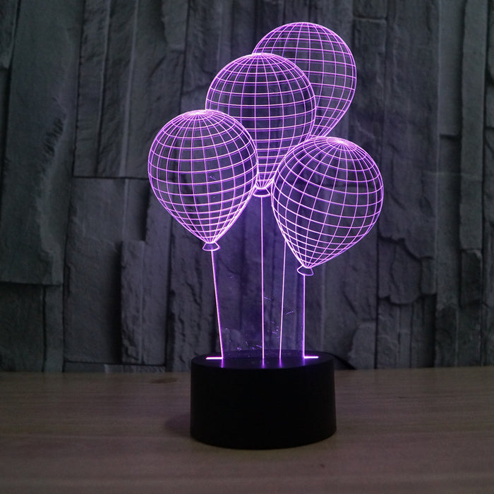Realistic Party Balloons 3D Optical Illusion Lamp - 3D Optical Lamp
