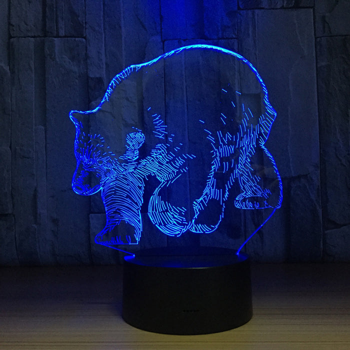 Walking Bear 3D Optical Illusion Lamp - 3D Optical Lamp
