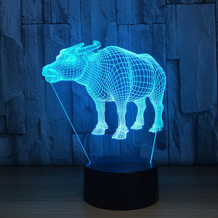 Adorable Bull 3D Optical Illusion Lamp - 3D Optical Lamp