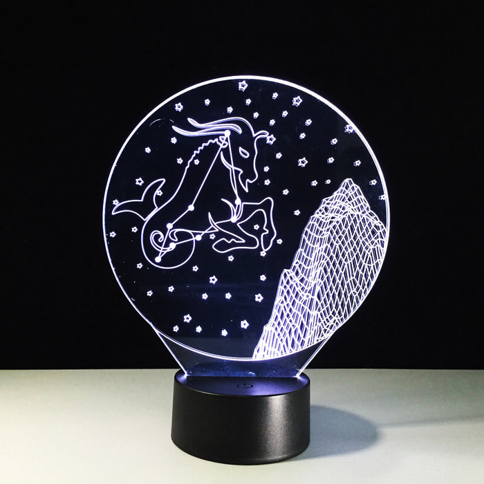 Capricorn Horoscope 3D Optical Illusion Lamp - 3D Optical Lamp