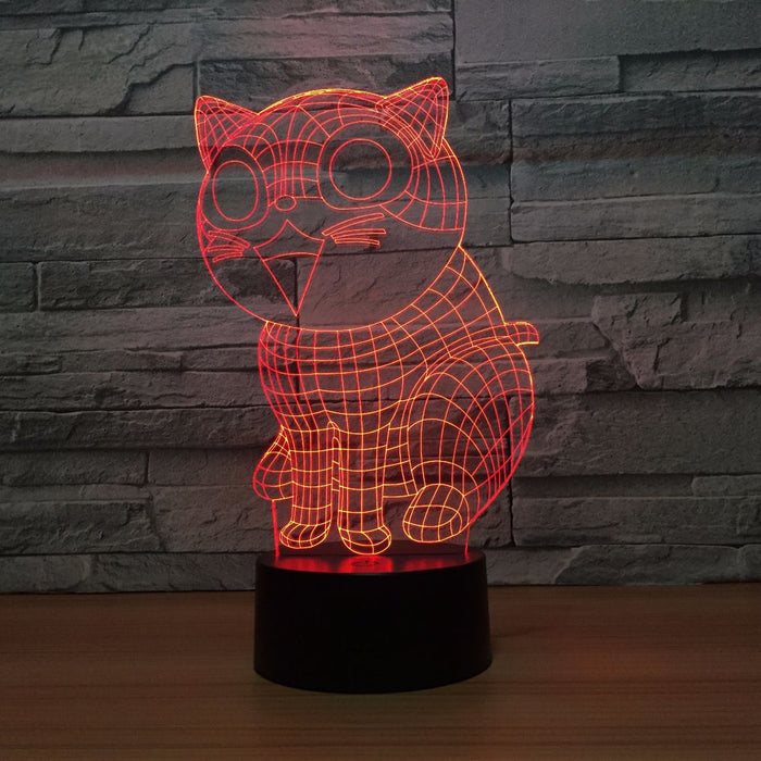 Cartoon Cat 3D Optical Illusion Lamp - 3D Optical Lamp