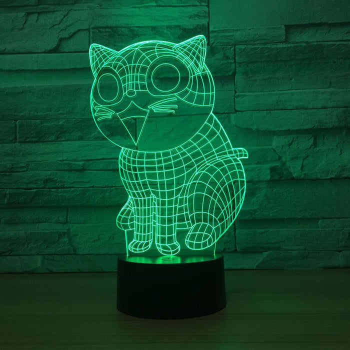 Cartoon Cat 3D Optical Illusion Lamp - 3D Optical Lamp