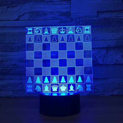 Chess Chessboard 3D Optical Illusion Lamp - 3D Optical Lamp