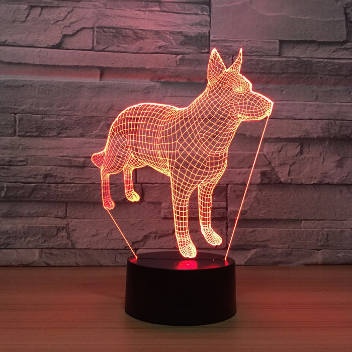 Abstract Dog 3D Optical Illusion Lamp - 3D Optical Lamp