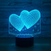 Double Hearts 3D Optical Illusion Lamp - 3D Optical Lamp