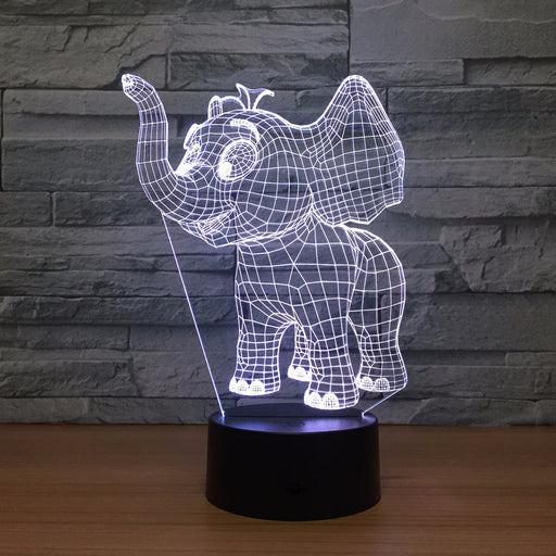 Cute Elephant 3D Optical Illusion Lamp - 3D Optical Lamp