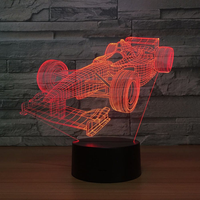 Formula Car 3D Optical Illusion Lamp - 3D Optical Lamp