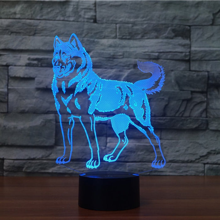 German Sheppard Dog 3D Optical Illusion Lamp - 3D Optical Lamp