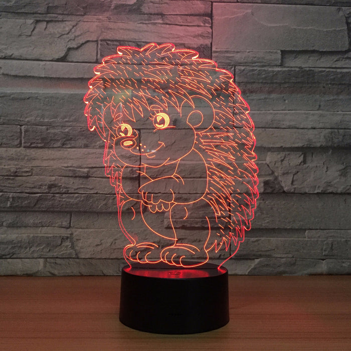 Adorable Hedgehog 3D Optical Illusion Lamp - 3D Optical Lamp