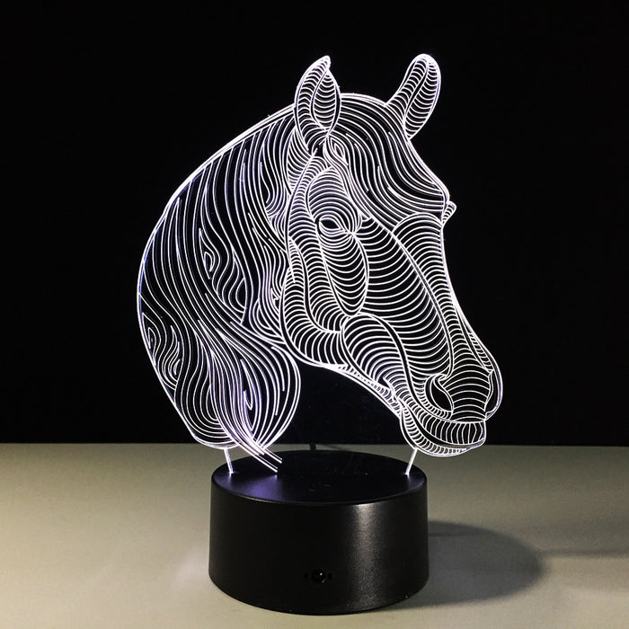 Elegant Horse Head 3D Optical Illusion Lamp - 3D Optical Lamp