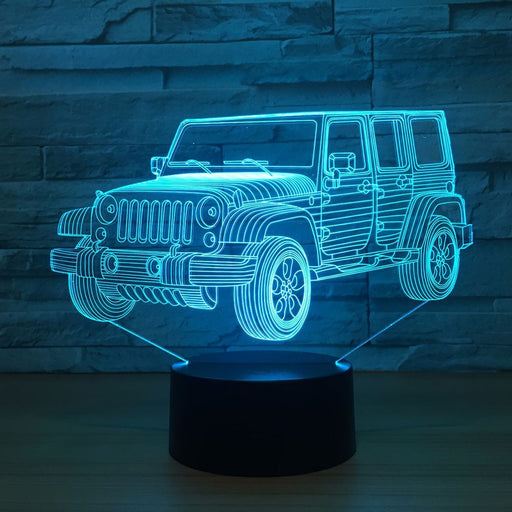 Jeep Inspired Car 3D Optical Illusion Lamp - 3D Optical Lamp