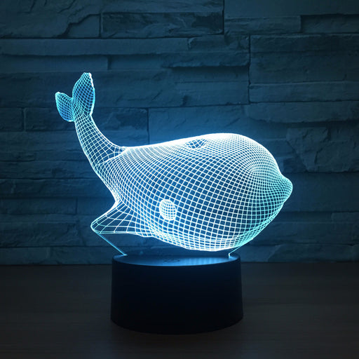 Adorable Whale 3D Optical Illusion Lamp - 3D Optical Lamp