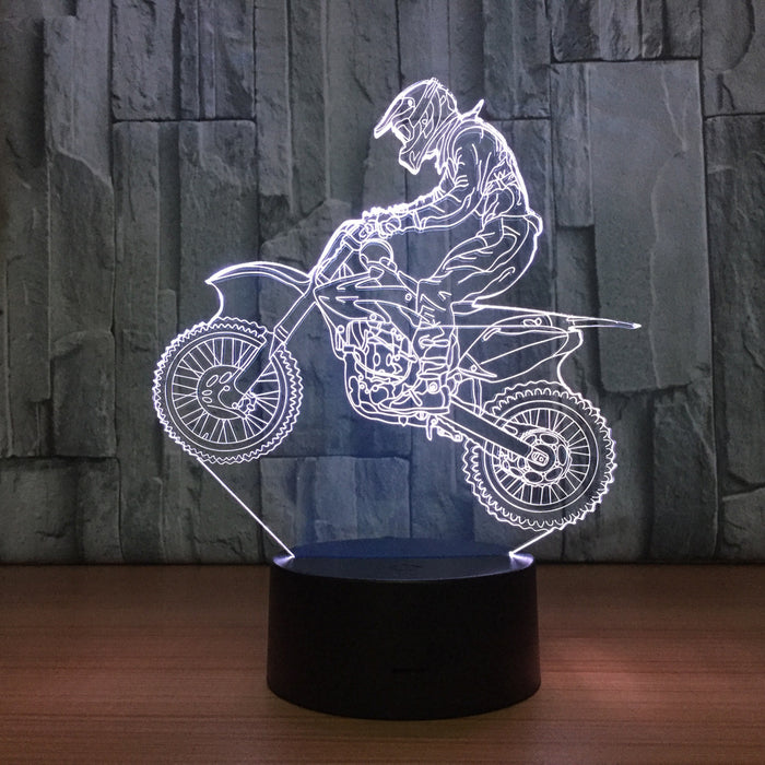 Mountain Cycling 3D Optical Illusion Lamp - 3D Optical Lamp