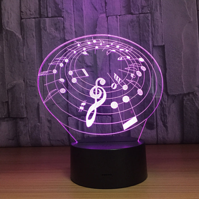 Sheet Music 3D Optical Illusion Lamp - 3D Optical Lamp