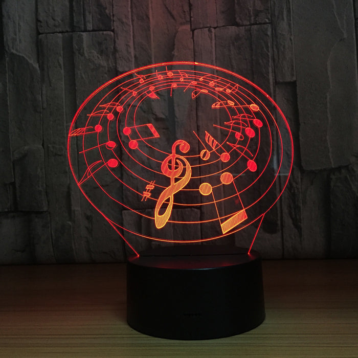 Sheet Music 3D Optical Illusion Lamp - 3D Optical Lamp