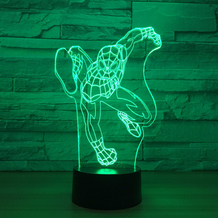 Marvel Inspired Running Spider Man 3D Optical Illusion Lamp - 3D Optical Lamp