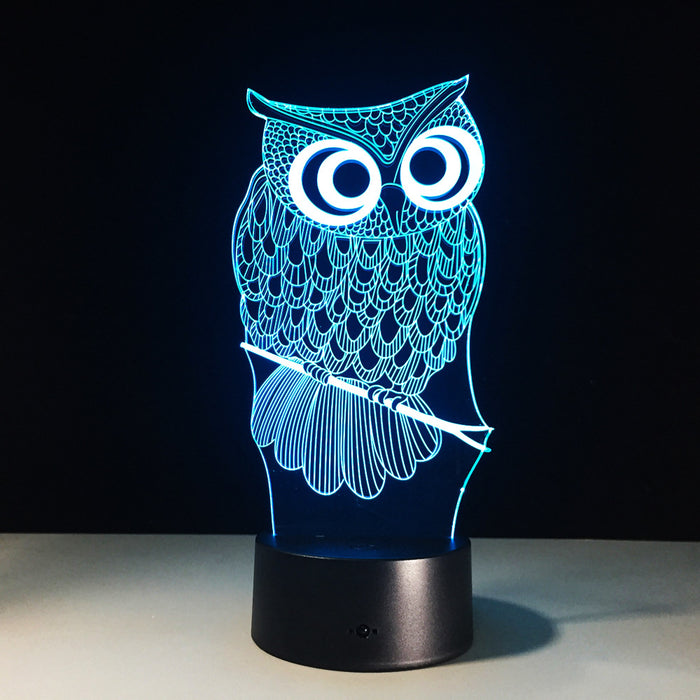 Owl 3D Optical Illusion Lamp - 3D Optical Lamp