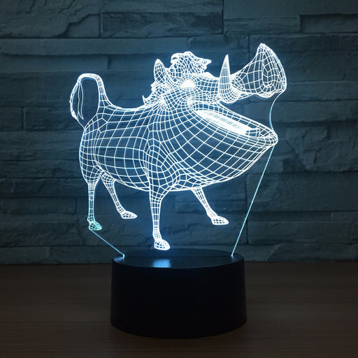 Cartoon Pig 3D Optical Illusion Lamp - 3D Optical Lamp