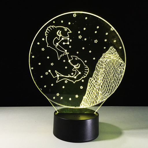 Pisces Horoscope 3D Optical Illusion Lamp - 3D Optical Lamp