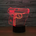 Abstract Handgun 3D Optical Illusion Lamp - 3D Optical Lamp