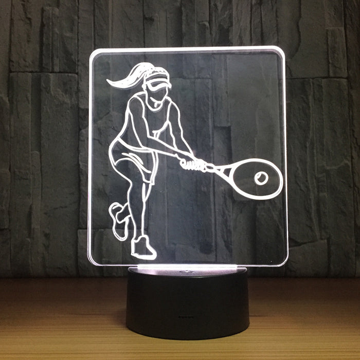 Play Tennis 3D Optical Illusion Lamp - 3D Optical Lamp