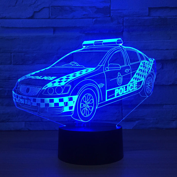 Police Car 3D Optical Illusion Lamp - 3D Optical Lamp