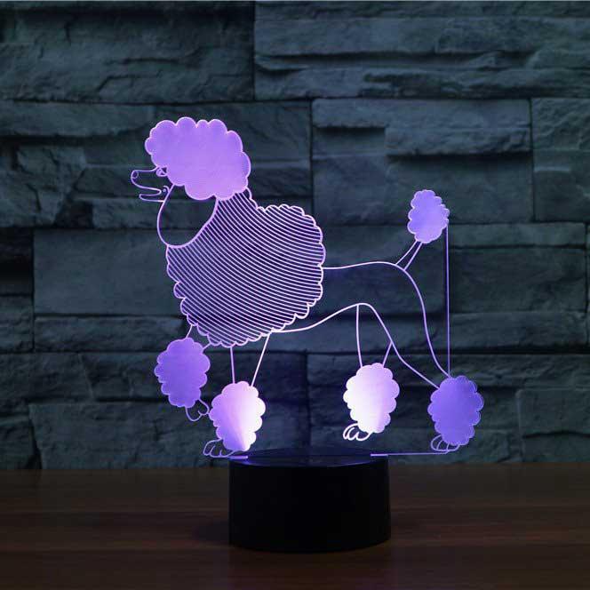 Poodle 3D Optical Illusion Lamp - 3D Optical Lamp