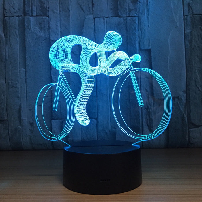 Cycling Biking 3D Optical Illusion Lamp - 3D Optical Lamp