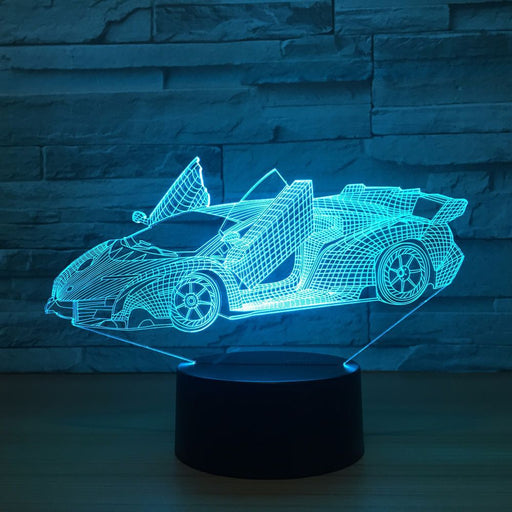 Roadster 3D Optical Illusion Lamp - 3D Optical Lamp