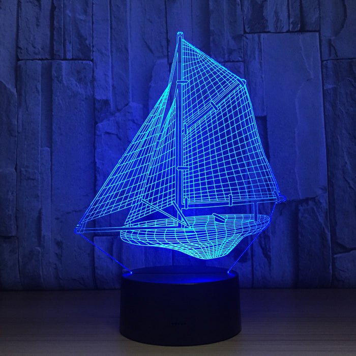 Sailboat 3D Optical Illusion Lamp - 3D Optical Lamp