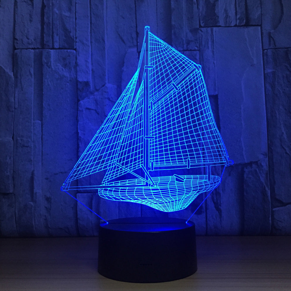 Sailboat 3D Optical Illusion Lamp — 3D Optical Lamp