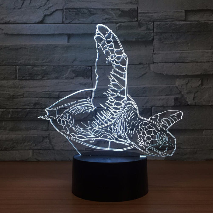 Sea Turtle 3D Optical Illusion Lamp - 3D Optical Lamp