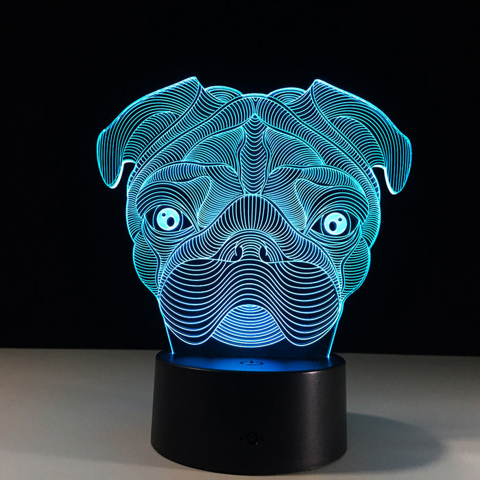 Shar Pei Dog 3D Optical Illusion Lamp - 3D Optical Lamp